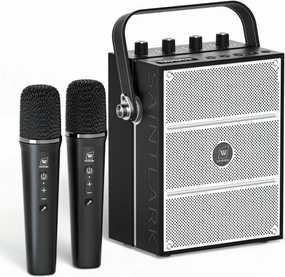 100W Powerful Voice Amplifier with 2 Wireless Microphones, Big Pro Sound Portable Speaker with Microphone, Bluetooth Speaker PA System Karaoke Machine Support BT/USB/TF Card/Aux/Guitar S99 power amplifier,stereo amp,hi-fi power amp,