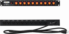 10-Outlet 1U Rack Mount Power Strip - Surge Protector, Features 10 Front Switches with LED Light - Ideal, w/ 6 ft Cord for Network Server Racks and Cabinets, by ThePoEstore rackmount gear,audio rack equipment,studio rackmounts,