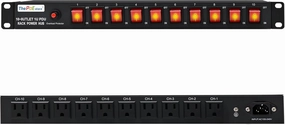 10 Outlet Horizontal 1U PDU Rack Mount Power Strip - Surge Protection,10 Individual Led SwitchesAC 100V-240V-15A.for Network Server Racks, 6 ft Heavy Power Cord, ETL Listed audio rack,hi-fi component stand,media shelf,