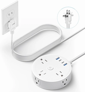 10FT 2 Prong Power Strip, Yozisital 2 Prong to 3 Prong Outlet Adapter, Flat Extension Cord, Surge Protector with Rotating Plug, 6 Outlets 4 USB(2 USB C), Wall Mount, Ideal for Non-Grounded Outlets power cord,hi-fi power cable,AC power lead,