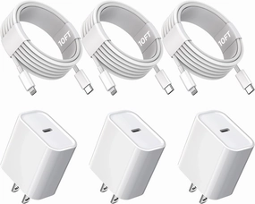10FT iPhone Fast Charger,3Pack Extra Long[Apple MFi Certified]iPhone Charger Fast Charging Quick 10Foot USB C to Lightning Cable Cord Adapter Block for iPhone 14 Pro Max/14 Plus/13/12Mini/11/XS/X/iPad power cord,hi-fi power cable,AC power lead,