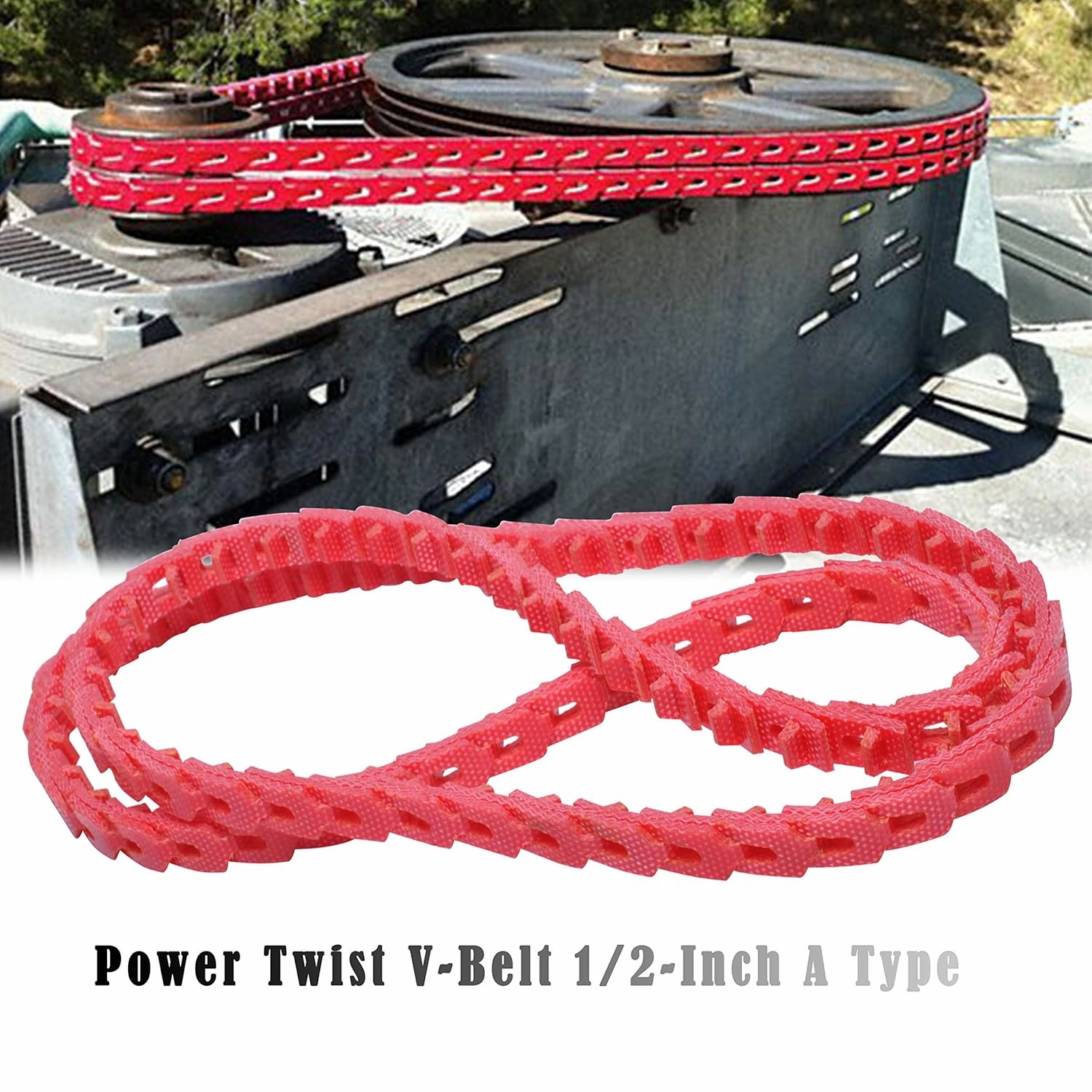 10FT Power Twist V Belt,1/2-Inch x 10 Feet A Type, Adjustable Link Belt for Table Saw/Wood Lathe/Drill Presses