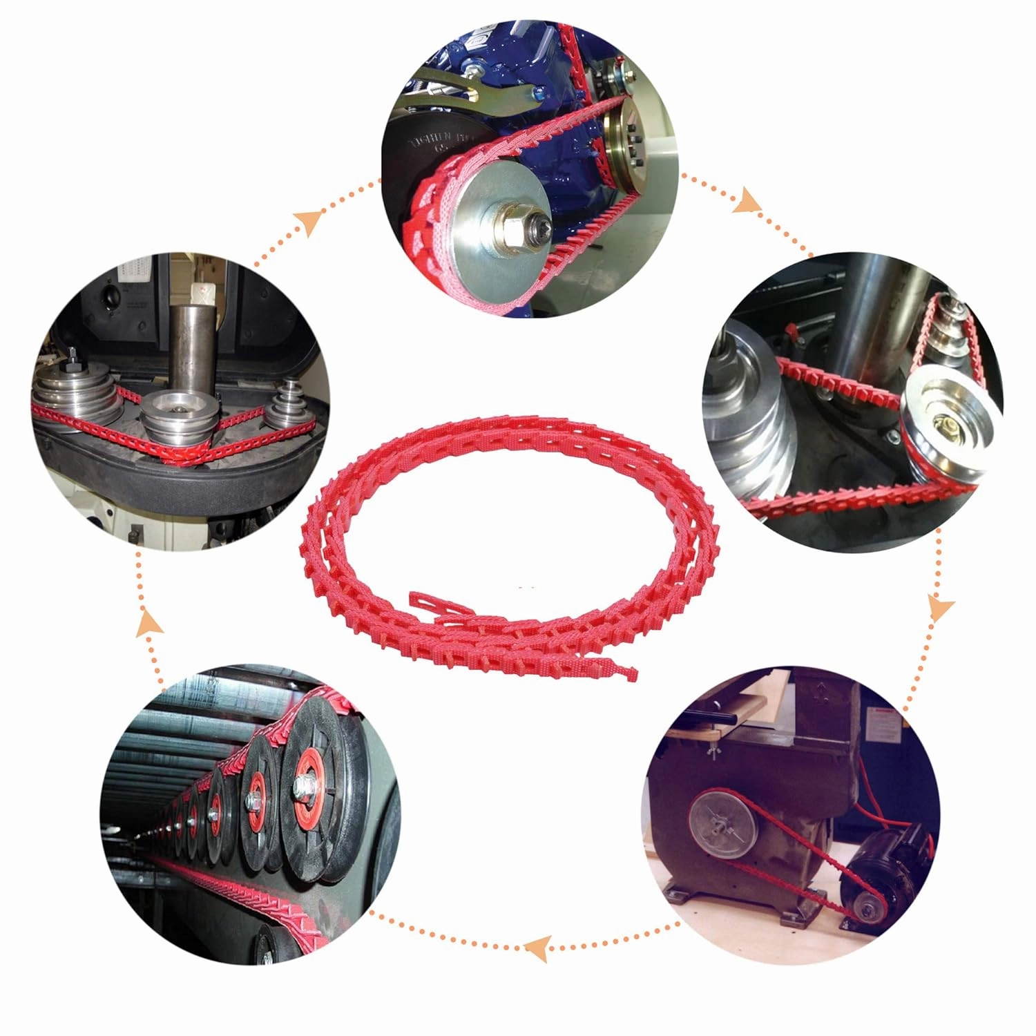 10FT Power Twist V Belt,1/2-Inch x 10 Feet A Type, Adjustable Link Belt for Table Saw/Wood Lathe/Drill Presses