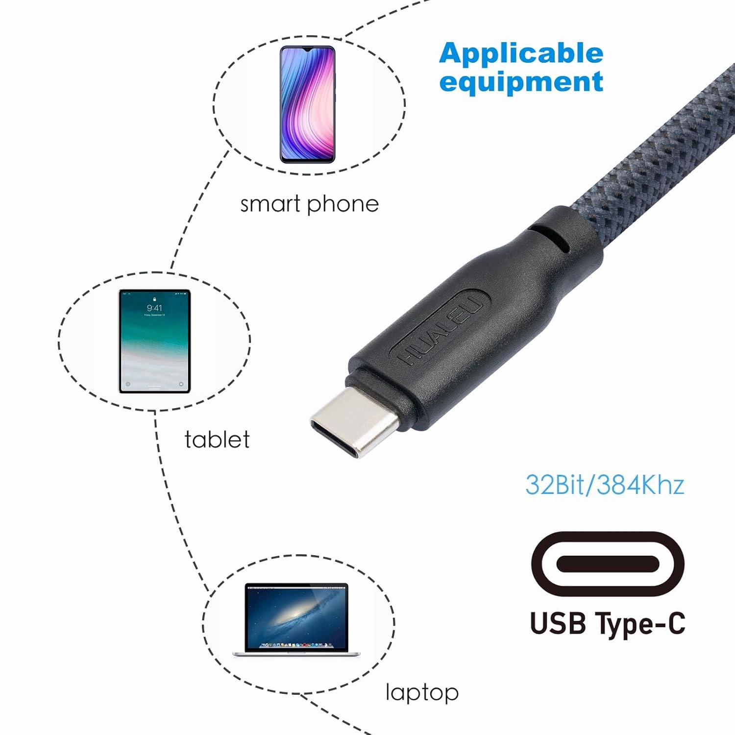 10FT USB C to Dual XLR Male Audio Cable - Hi-Fi 32Bit/384Khz USB C to XLR Audio Cable for Phone to Power Amplifier Connection