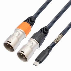 10FT USB C to Dual XLR Male Audio Cable - Hi-Fi 32Bit/384Khz USB C to XLR Audio Cable for Phone to Power Amplifier Connection audio interface,USB interface,music recording input,
