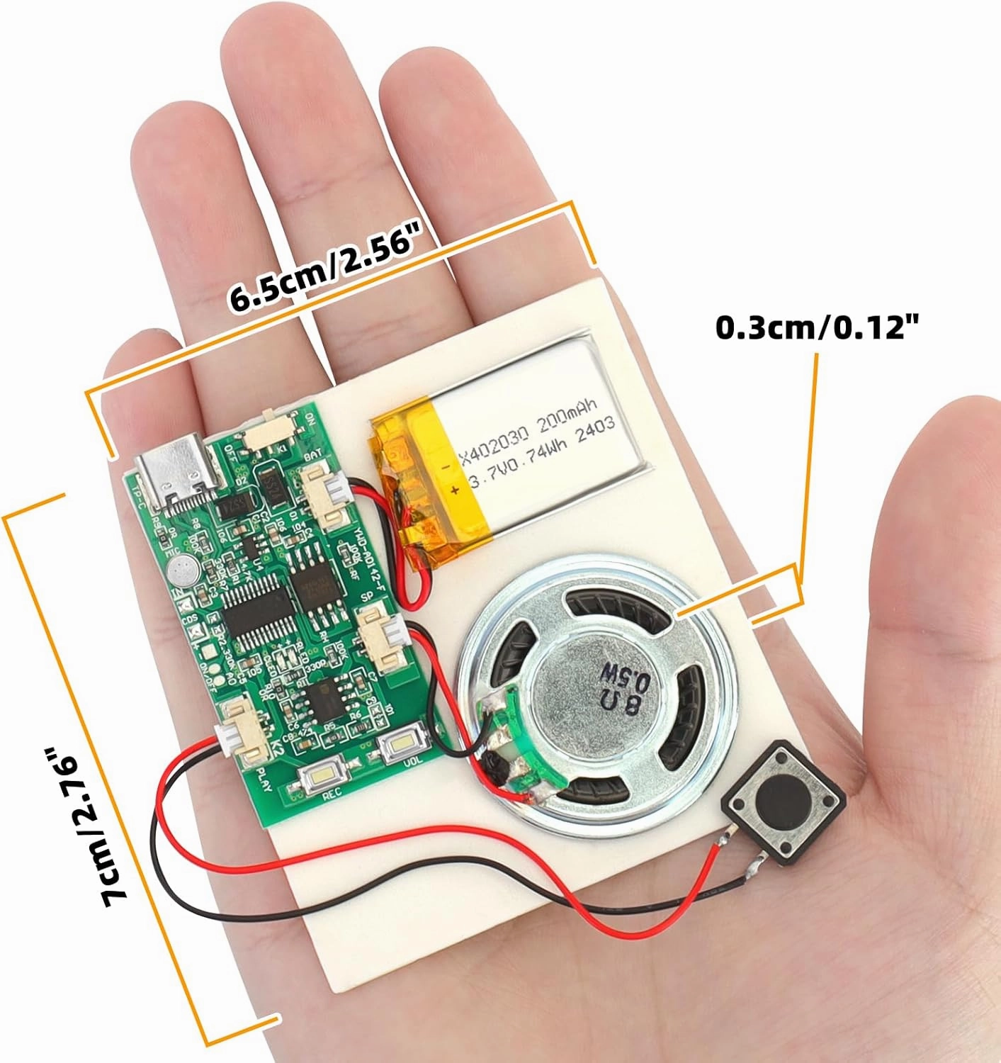 10PCS Programmable Sound Recorder Module - DIY Music Voice Recording Module Chip with Speaker, Can Recording 16 Minutes Sound Music for Personalized Greetings, Holiday Crafts Cards