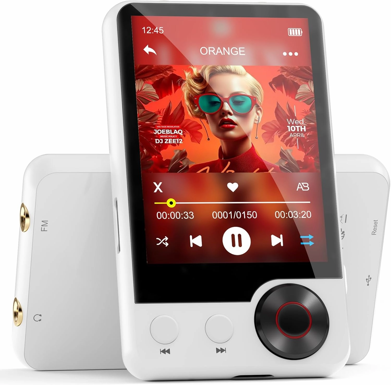 128GB MP3 Player with Upgrade Bluetooth 5.3, Portable High Fidelity Lossless Music Player, 2.4IN Full Touchscreen MP3 Player with Built-in HD Speaker, Dual Headphone Ports, FM Radio, Recording, E-Book hi-res portable player,digital audio player,DAP lossles