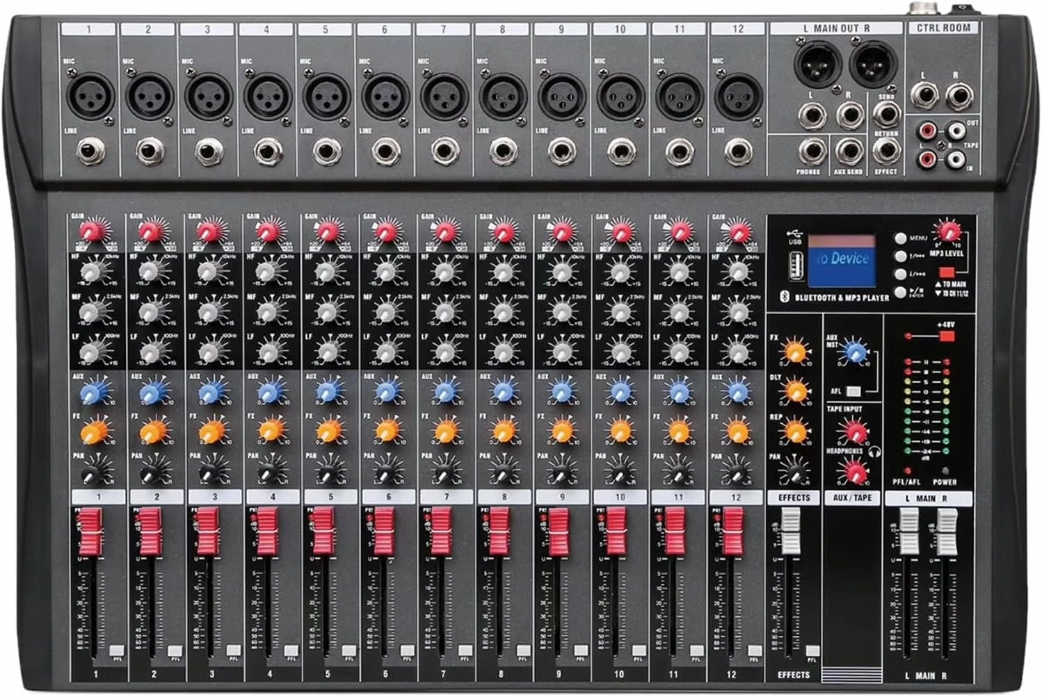 12 Channel Professional Digital Mixer Sound Board Console Bluetooth Live Studio Audio Mixer Power Mixing USB (110V-220V) mixer console,audio mixing desk,DJ console,