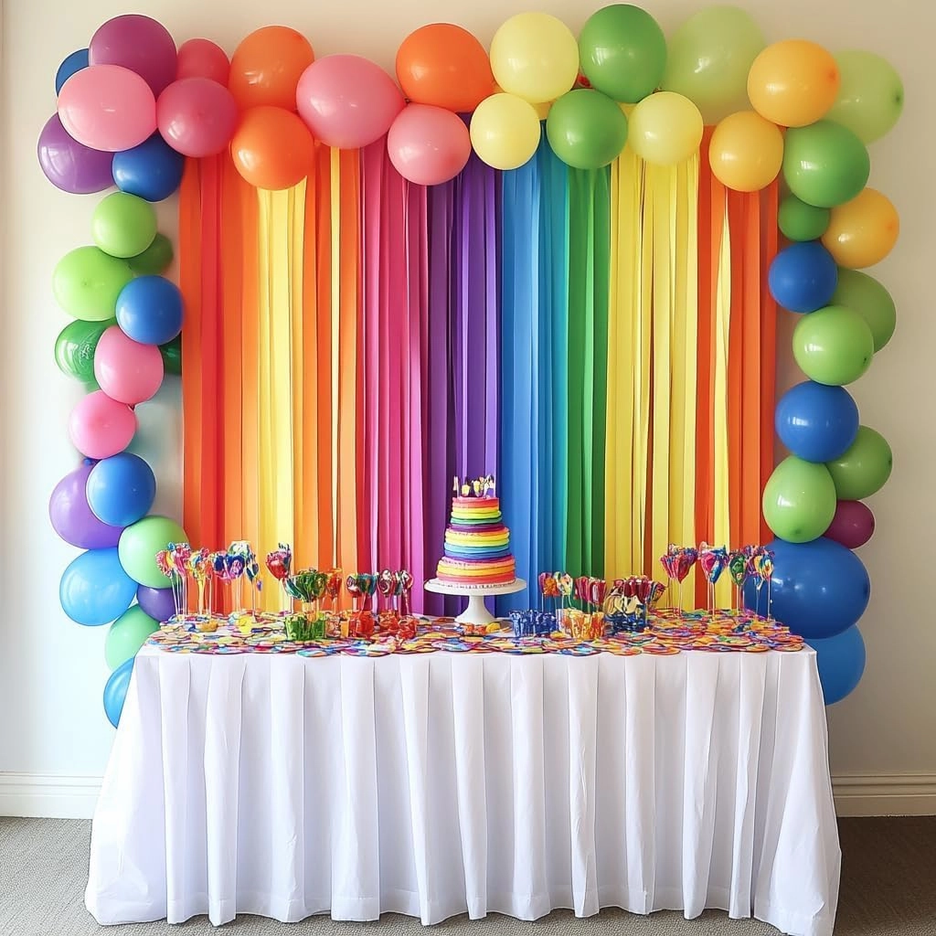 12 Unique Rainbow Streamers Rolls, 984ft Pack of Unique 12 Rainbow Crepe Paper Rolls for Party Decorations, Party Streamers for Wedding Decoration (1.8 inch x 82 ft/Roll)
