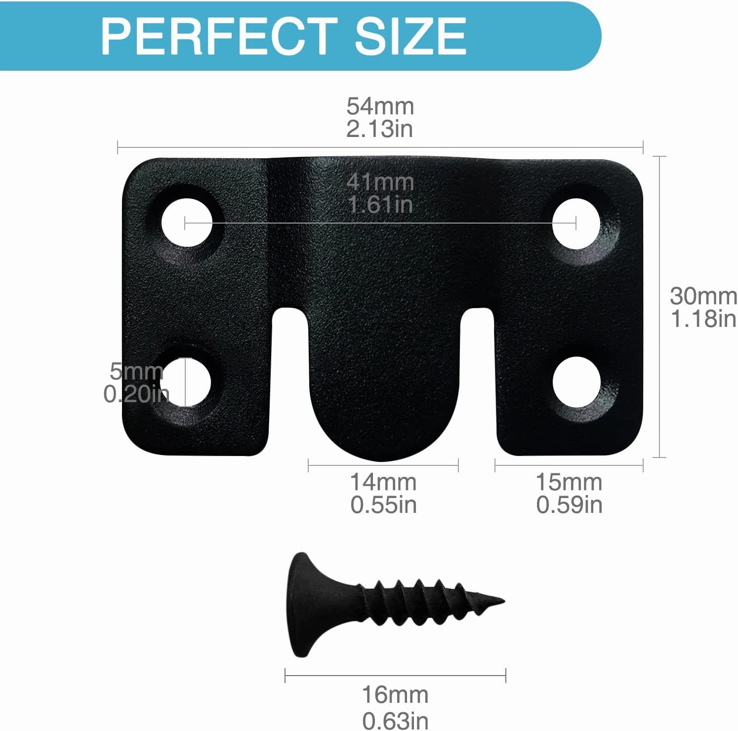 12PCS 2.09 x 1.18 inch Black Flush Mount Bracket Stainless Steel Interlock Hanging Buckle Z Clips Headboard Wall Mounting Brackets French Cleat Picture Hanger Heavy Duty with 48PCS Screws