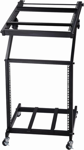 12U DJ Mixer Stand Rack Mount Mixer Case Pro Audio Recording Cabinet DJ Gear Storage Case Rolling Stage Cart Holder for Office Home Stage or Studio Music Show (Black with adjustment beam, 12U), 28MCS rackmount gear,audio rack equipment,studio rackmounts,