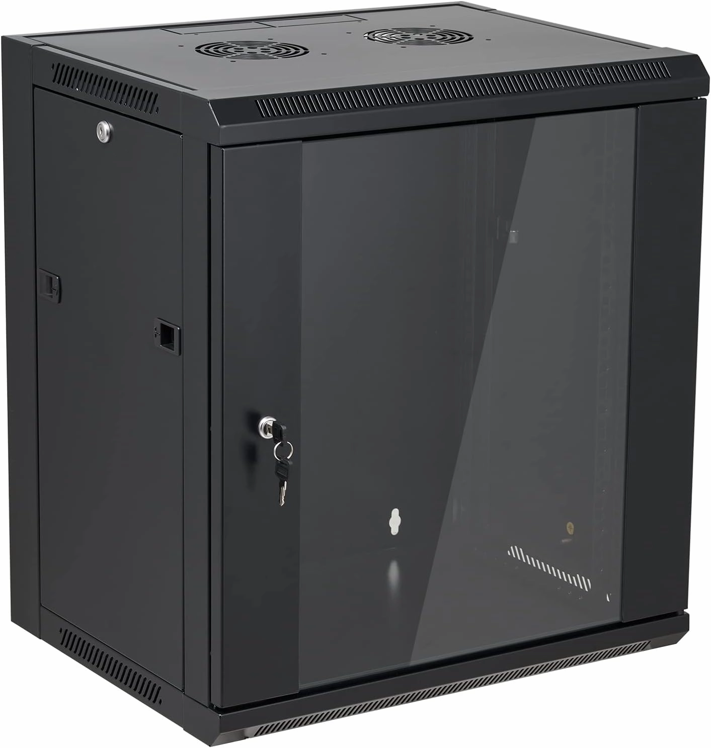 12U Wall Mount Server Cabinet Network Rack Enclosure Locking Glass Door audio rack,hi-fi component stand,media shelf,