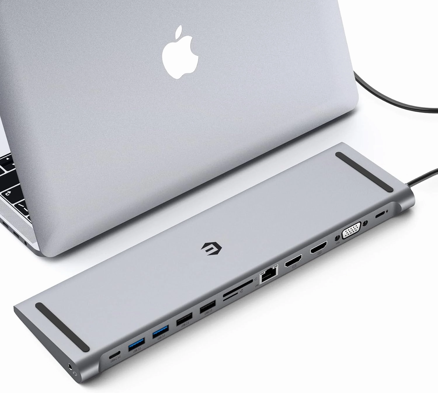 13 in 1 Laptop Docking Station, USB C Hub with Dual 4K HDMI, VGA, 4 USB, PD, Ethernet, SD/TF, 3.5mm Audio, for Smartphone and More Type-C Devices smart audio hub,voice control speaker,Alexa compatible audio,