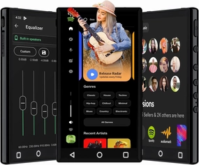 144GB Android9.0 MP3 Player with Bluetooth and WiFi,4.3" 1080P Full Touch Screen MP4 Player with Spotify,Portable HiFi Sound MP3 Player with Speaker,Support Online Streaming Music speaker stands,monitor stands,floor speaker holders,