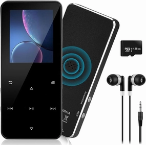144GB MP3 Player with Bluetooth 5.2 Portable Multi-Function Music Player with HD Speaker,FM Radio, Voice Recorder, E-Book Slim Design Metal Shell (Earphones Included) hi-res portable player,digital audio player,DAP lossless,