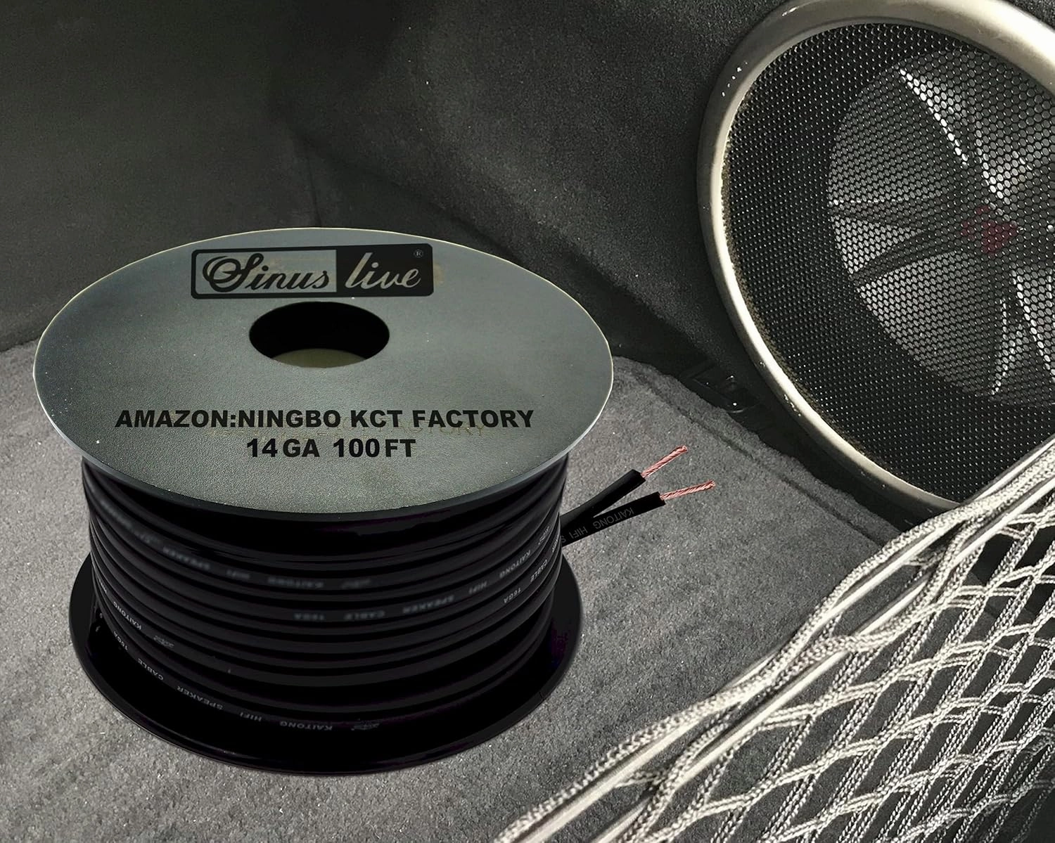 14AWG Gauge Speaker Cable Speaker Wire Black 50FT 100FT (100FT)