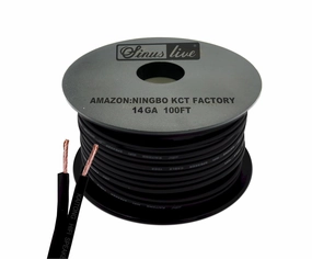 14AWG Gauge Speaker Cable Speaker Wire Black 50FT 100FT (100FT) speaker cable,audio wire,hi-fi speaker cord,