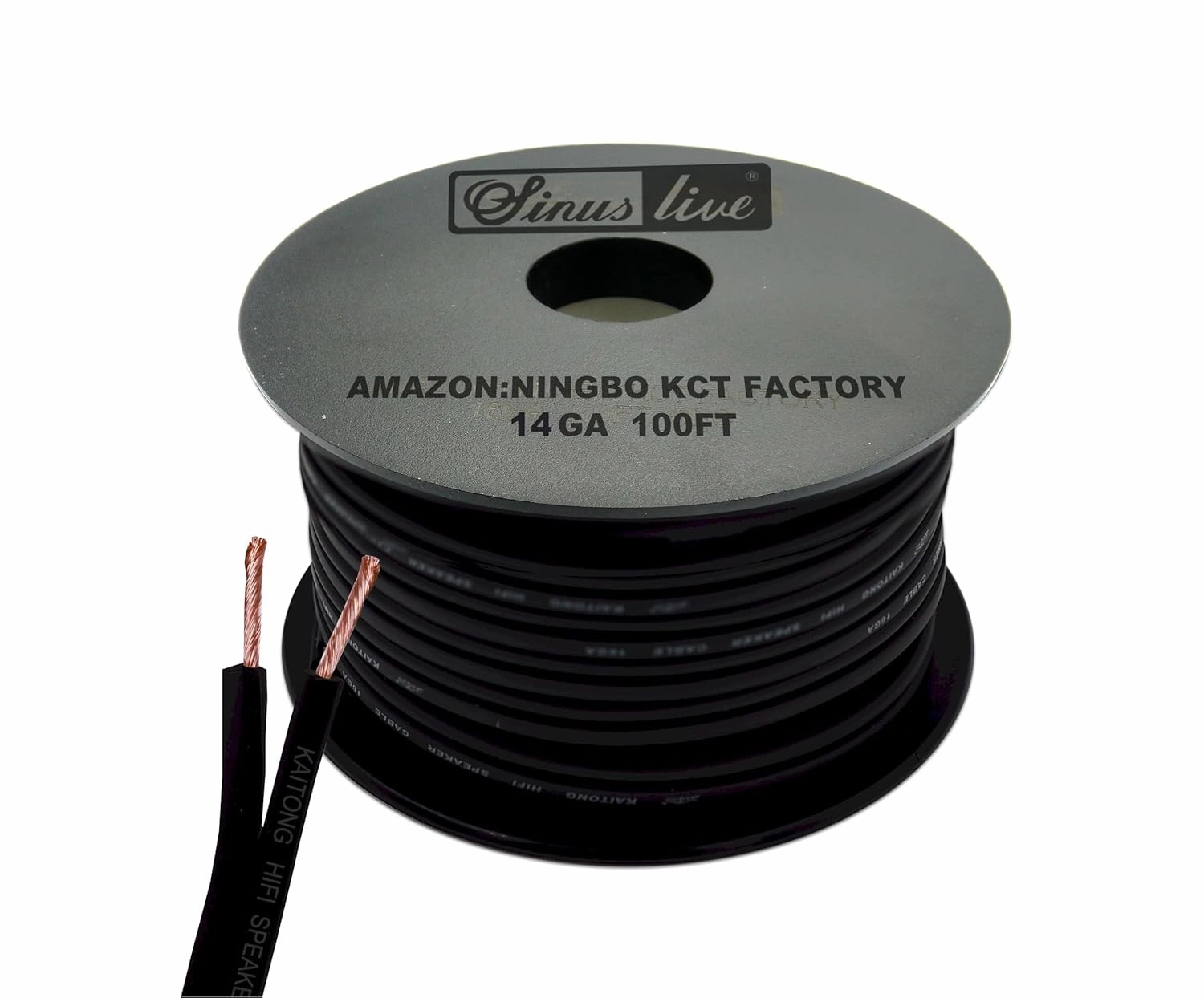 14AWG Gauge Speaker Cable Speaker Wire Black 50FT 100FT (100FT) speaker cable,audio wire,hi-fi speaker cord,