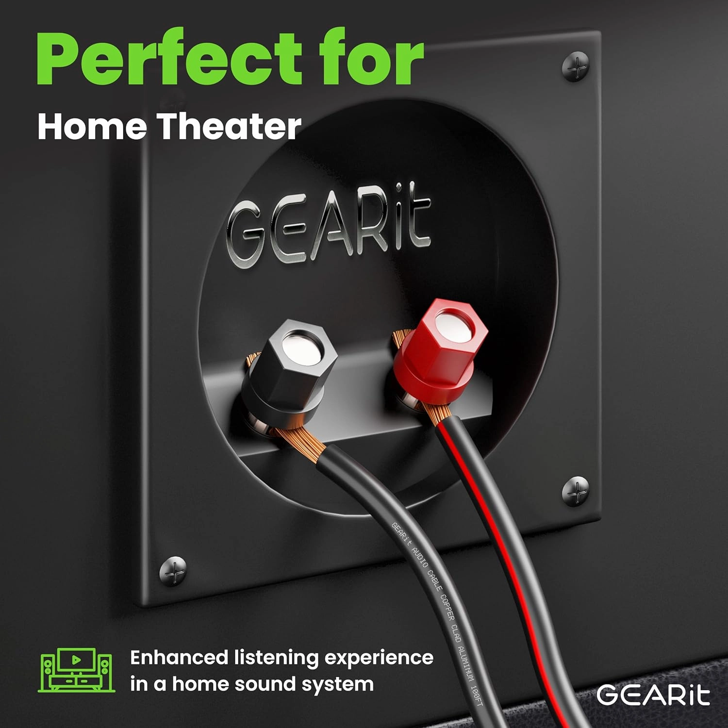 14AWG Speaker Wire, GearIT Pro Series 14 AWG Gauge Speaker Wire Cable (500 Feet / 152.4 Meters) Great Use for Home Theater Speakers and Car Speakers Black