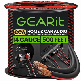 14AWG Speaker Wire, GearIT Pro Series 14 AWG Gauge Speaker Wire Cable (500 Feet / 152.4 Meters) Great Use for Home Theater Speakers and Car Speakers Black wireless speakers,portable Bluetooth speaker,multiroom speaker,