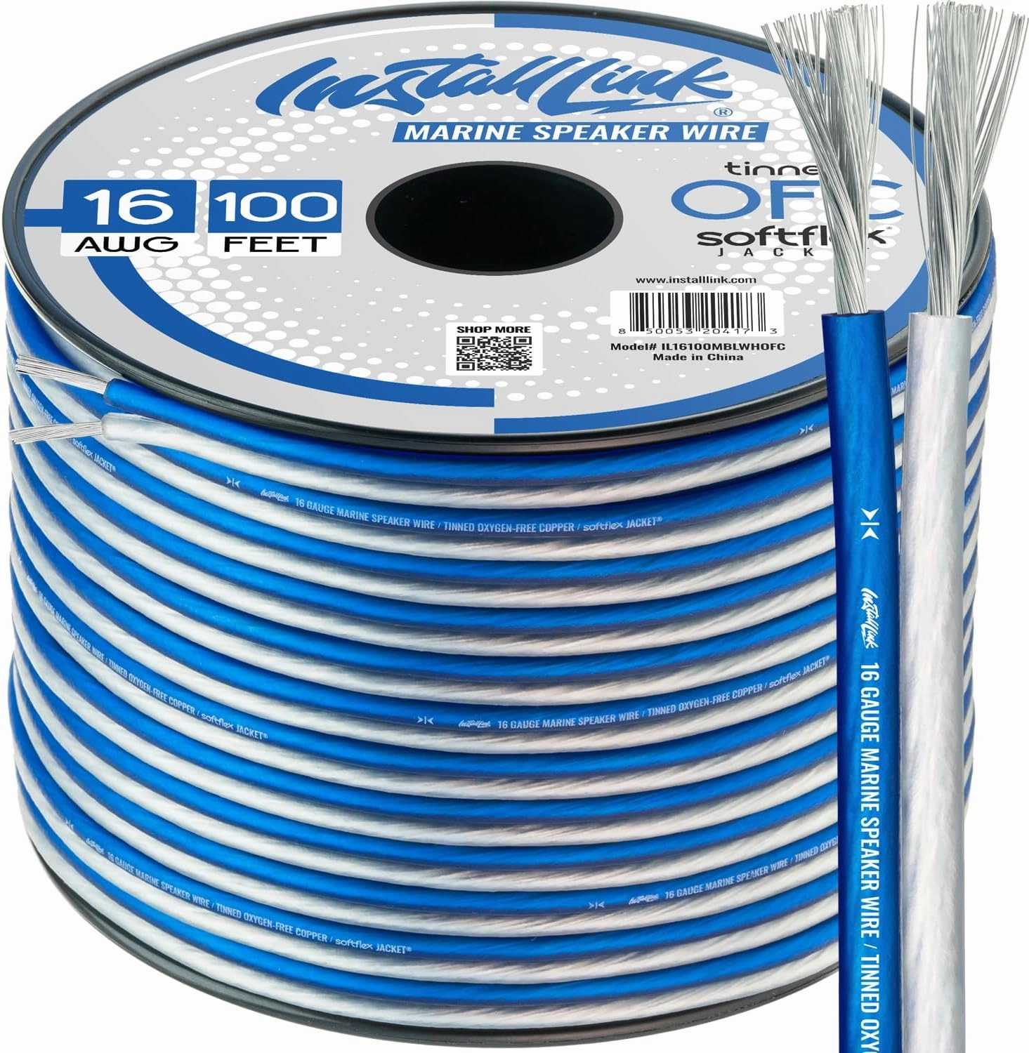 16 AWG Gauge Marine Speaker Wire Cable, Tinned OFC (100 Feet) by Install Link wireless speakers,portable Bluetooth speaker,multiroom speaker,