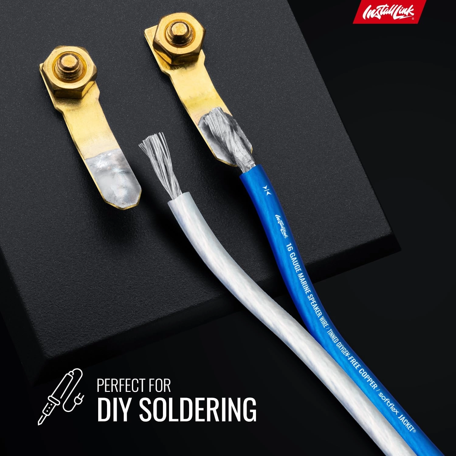16 AWG Gauge Marine Speaker Wire Cable, Tinned OFC (100 Feet) by Install Link