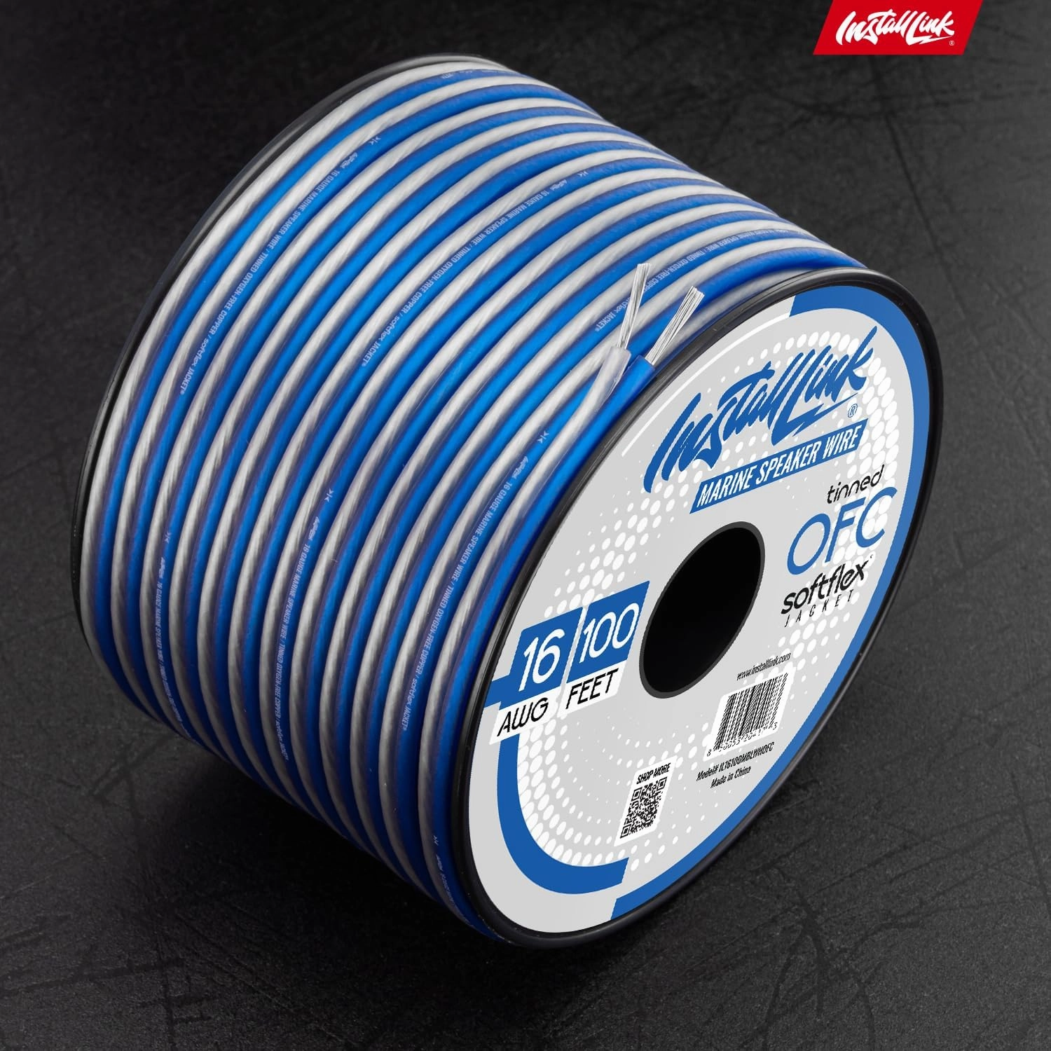 16 AWG Gauge Marine Speaker Wire Cable, Tinned OFC (100 Feet) by Install Link
