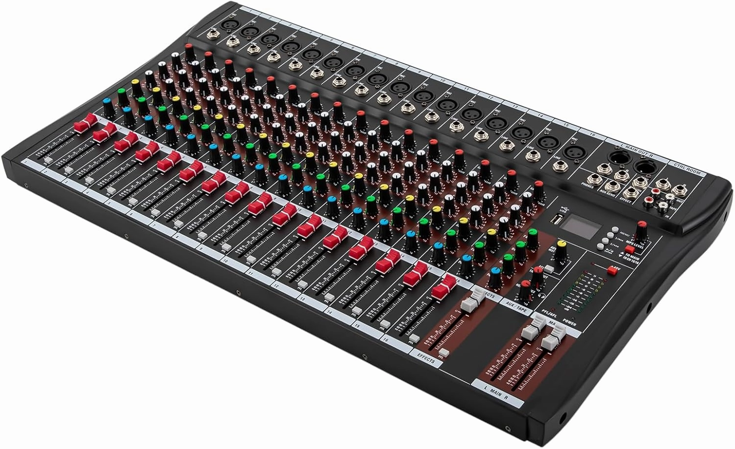 16 Channel Mixer Sound Board Console, Professional Studio DJ Audio Sound Mixer Console with Bluetooth USB, Ultra Low Noise KTV Adjust Music Atmosphere (16 Channel) mixer console,audio mixing desk,DJ console,