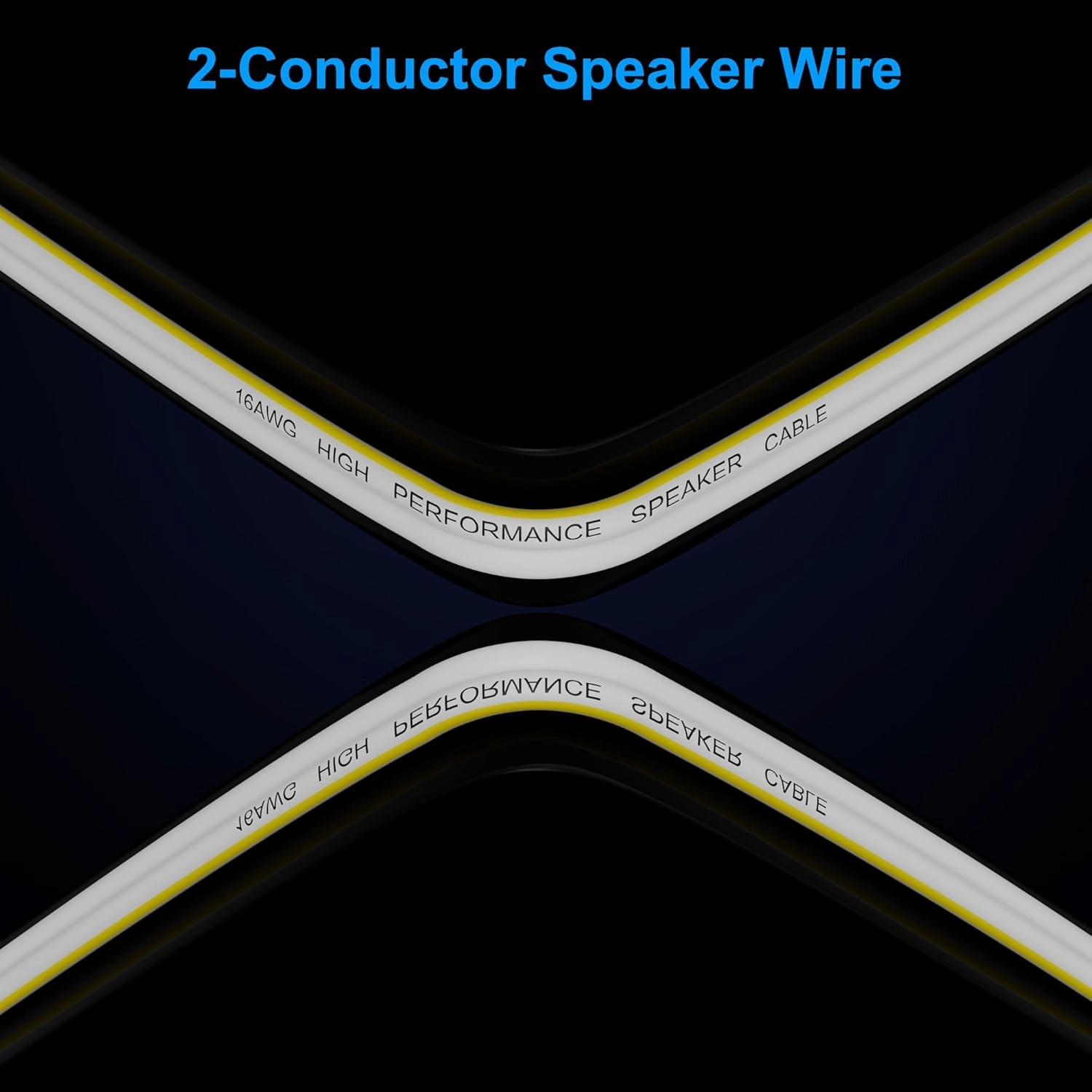 16AWG Speaker Wire 250 FT, 16/2 Gauge Audio Speaker Wire, for Car Speakers Stereo, Home Theater, Automotive Wire, White Jacket with Yellow Polarity Marker, CCA, 2 Conductors Electrical Wire