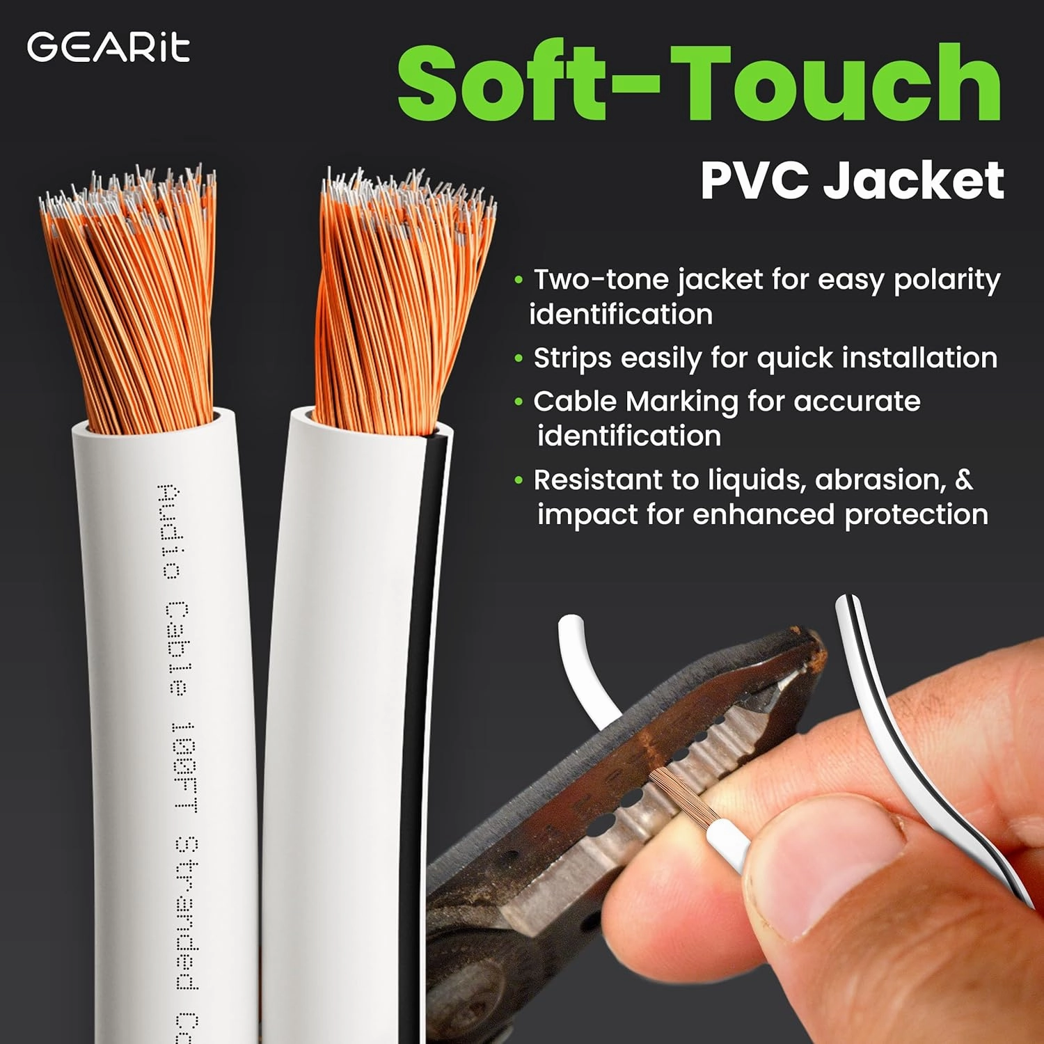 16AWG Speaker Wire, GearIT Pro Series 16 Gauge Speaker Wire Cable (100 Feet / 30.48 Meters) Great Use for Home Theater Speakers and Car Speakers, White