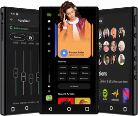 16GB MP3 Player with Bluetooth and WiFi,4.3" 1080P Full Touch Screen MP4 Player with Spotify,Portable HiFi Sound MP3 Player for Kids,Android9.0 MTK 8 Core Music Player Support Google Play hi-res portable player,digital audio player,DAP lossless,