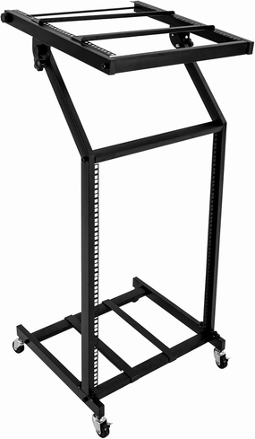16U DJ Racks Stand Rack Mount Mixer Case Stand Studio Equipment Cart Stage Amp DJ Rolling With Wheel Adjustable Height Perfect for Office Home Stage or Studio Music Show rackmount gear,audio rack equipment,studio rackmounts,