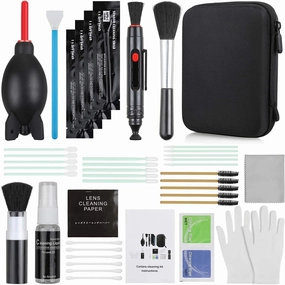 17-in-1 Camera Cleaning Kit for DSLR Cameras (Canon, Nikon,Sony), with Air Blower/Cleaning Pen/Detergent/Cleaning Cloth/Lens Brush/Carry Case record cleaning kit,vinyl cleaner,stylus brush set,