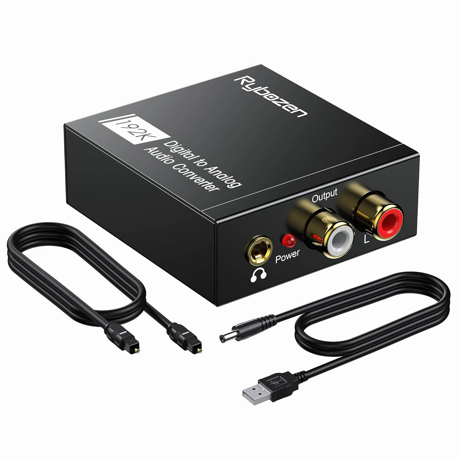 192kHz DAC Digital to Analog Audio Converter 7ft/2.1m Digital Optical to RCA Cable SPDIF to RCA Converter with Built-in Audio Amplifier Chipset for HDTV, DVD, Blu-Ray Playersrca Male (DAC Converter) DAC,USB audio converter,digital to analog converter,