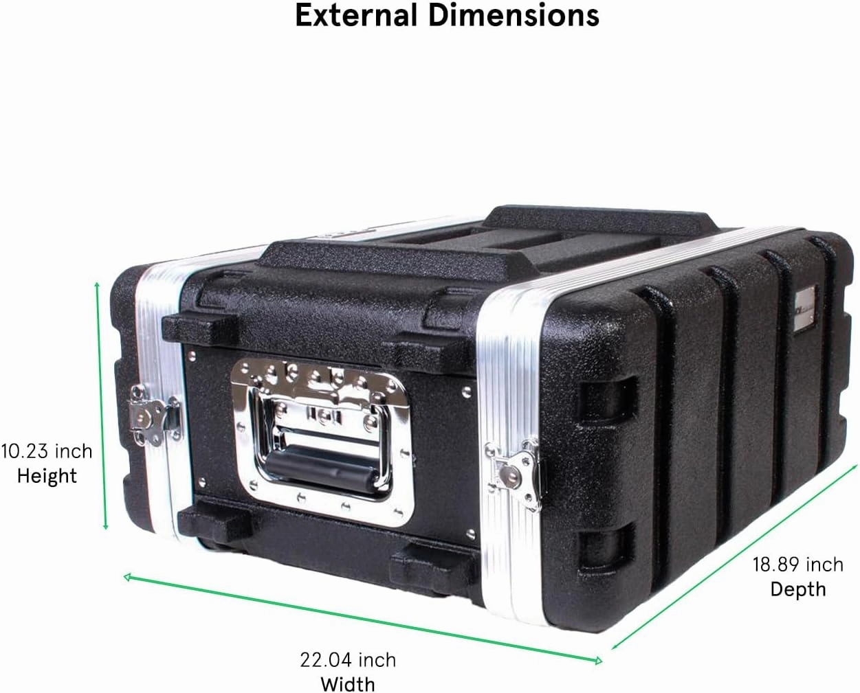 19 Rackmount Flight Case, 12 Depth, Stackable, ABS, Aluminum and Steel Construction (4U)