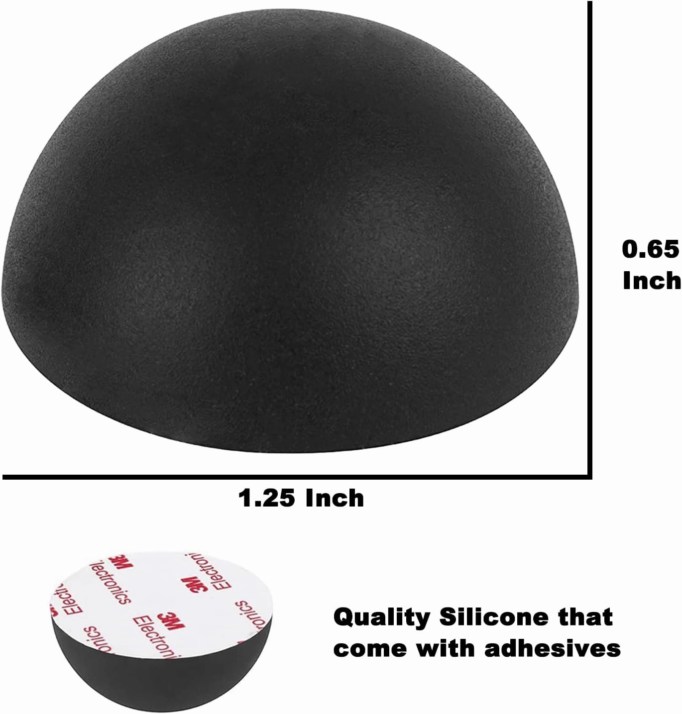 1.25" Silicone Hemisphere Bumpers Isolation Feet Rubber Non-Skid Speaker Pads with Adhesive Record Player Audio Isolation Pads for Small Speaker Spikes,Turntable,Amplifiers,Subwoofer,Monitors,Decks