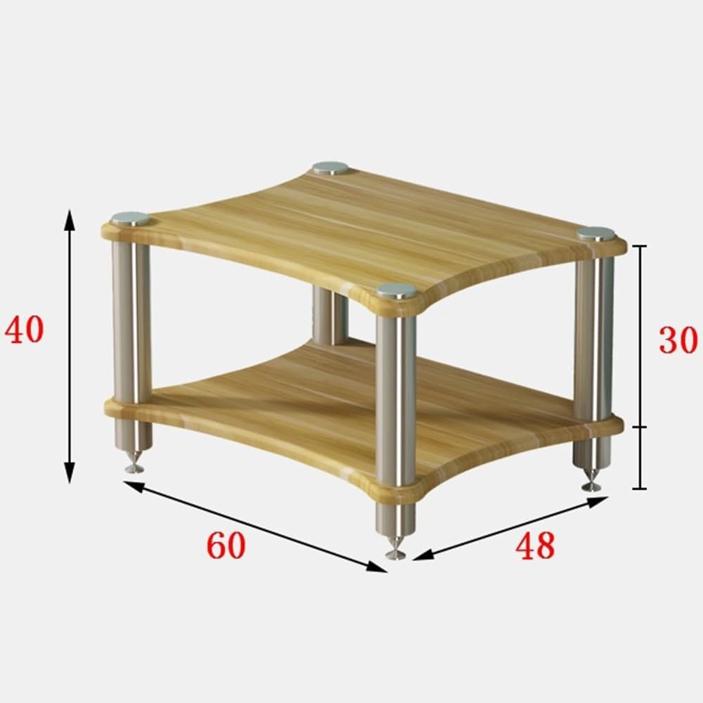 1 2 3 4 Tier AV Media Stand Component Cabinet Corner Shelf Wooden Stereo Cabinet Audio Rack Tower CD Player Stand for Home/Office/Audio Video/DJ/Theater  (Pomelo Wood,2 Tier-60x50x40cm)