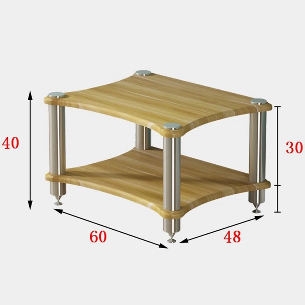 1 2 3 4 Tier AV Media Stand Component Cabinet Corner Shelf Wooden Stereo Cabinet Audio Rack Tower CD Player Stand for Home/Office/Audio Video/DJ/Theater  (Red Walnut,2 Tier-60x50x40cm)