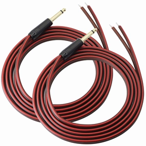 1/4" TS Mono Plug to Bare Wire Speaker Cable - 6.35mm Male Adapter Replacement Open End for Guitar, Mic & DJ Gear | Hi-Fi Audio (6.4FT 2PCS) speaker cable,audio wire,hi-fi speaker cord,
