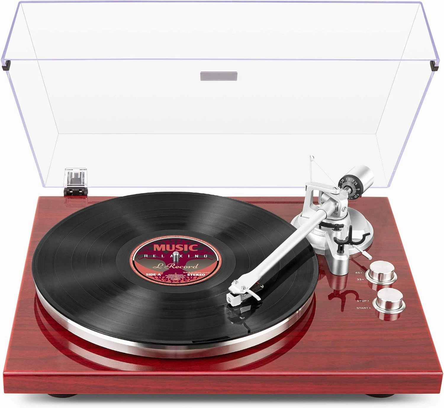 1 by ONE Belt Drive Turntable with Bluetooth Connectivity, Built-in Phono Pre-amp, USB Digital Output Vinyl Stereo Record Player with Magnetic Cartridge, 33 or 45 RPM belt-drive turntable,vinyl record player,audiophile turntable,