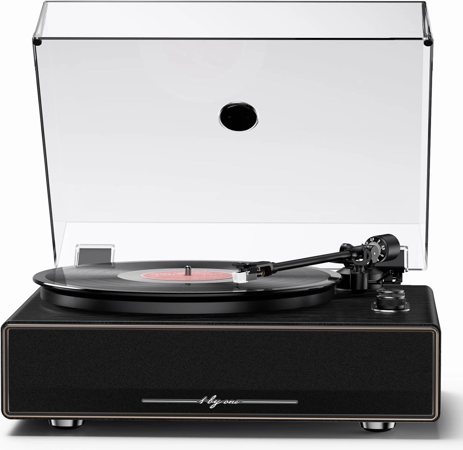1 by ONE High Fidelity All-in-One Record Player, Vinyl Turntable with Built-in Speakers, Magnetic AT-3600L Cartridge, RCA Line Out, Belt-Drive Stereo Turntable belt-drive turntable,vinyl record player,audiophile turntable,