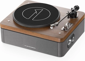 1 by ONE Record Player, Vinyl Record Player with Built-in 4 Stereo Speakers, Hi-Fi Wireless Turntable with Dual Speeds, Magnetic AT-3600L Cartridge, RCA Output, Walnut Wood balanced output player,audiophile player,hi-res digital player,