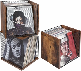 1 Cube Record Holder Vinyl Record Storage Furniture,DIY Stackable 40-55 Records Visualize Record Holder Album Storage Box Cube Wooden Organizer Crate Records Cabinet Record Vinyl Storage vinyl storage,record holder,LP organizer,