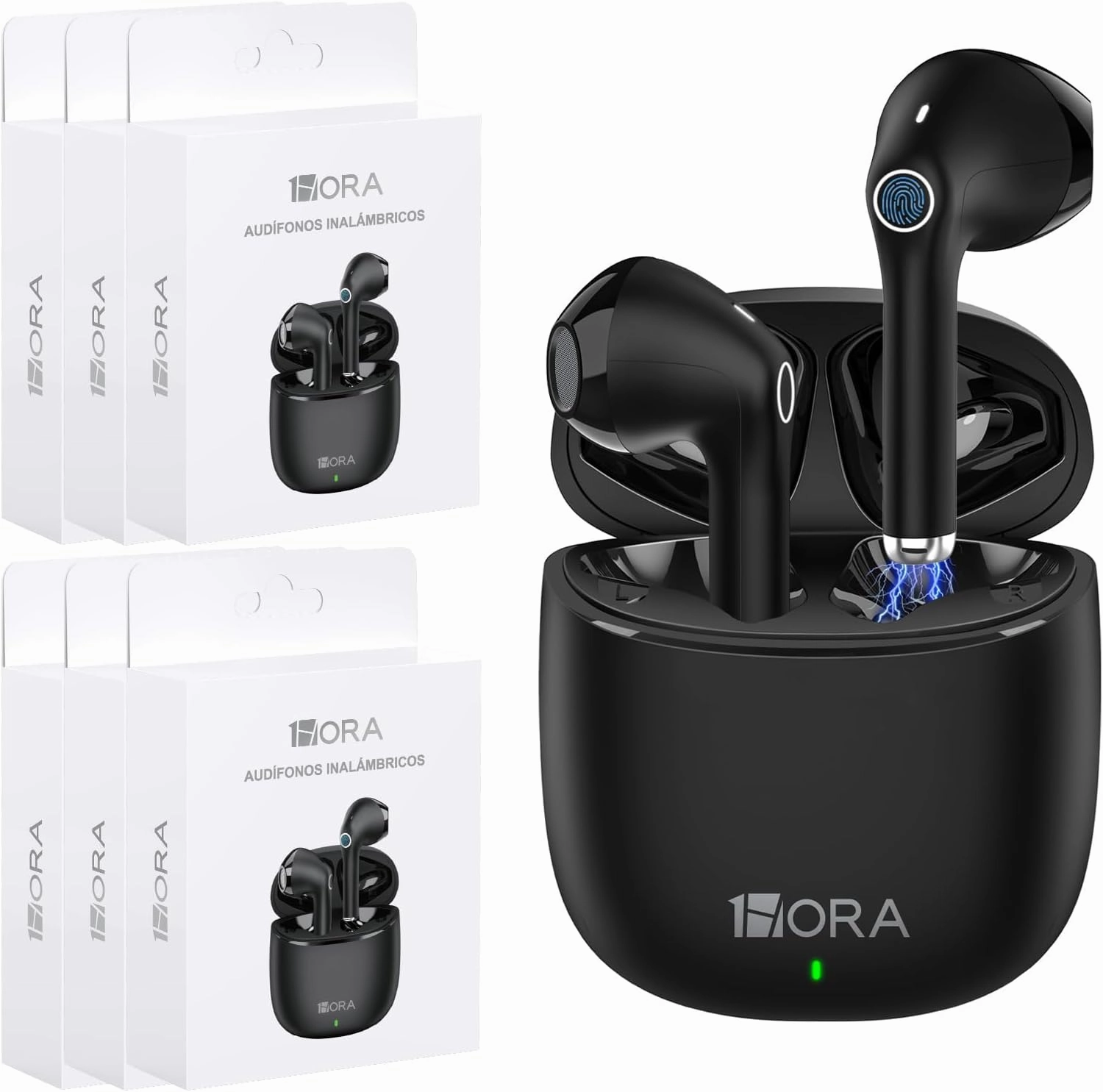 1 Hora 6 Packs Wireless Earbuds Bluetooth 5.3, Sports Headphones Deep Bass in-Ear Earphones, Premium Sound with Charging Case, Compatible with iPhone, Android Smartphone, Tablet, Laptop wireless earbuds,Bluetooth earphones,true wireless stereo,