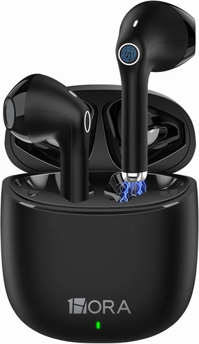 1 Hora Wireless Earbuds Bluetooth 5.3, Sports Headphones Deep Bass in-Ear Earphones, Premium Sound with Charging Case, Compatible with iPhone, Android Smartphone, Tablet, Laptop TWS earbuds,compact wireless buds,Bluetooth ear tips,