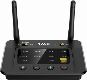 1Mii B03Pro Bluetooth 5.3 Transmitter Receiver for Home Stereo TV, HiFi Wireless Audio Adapter with Audiophile DAC & AptX HD/Low Latency, Long Range, Optical RCA AUX 3.5mm Outputs/Inputs wireless audio bridge,Bluetooth transmitter,WiFi audio link,