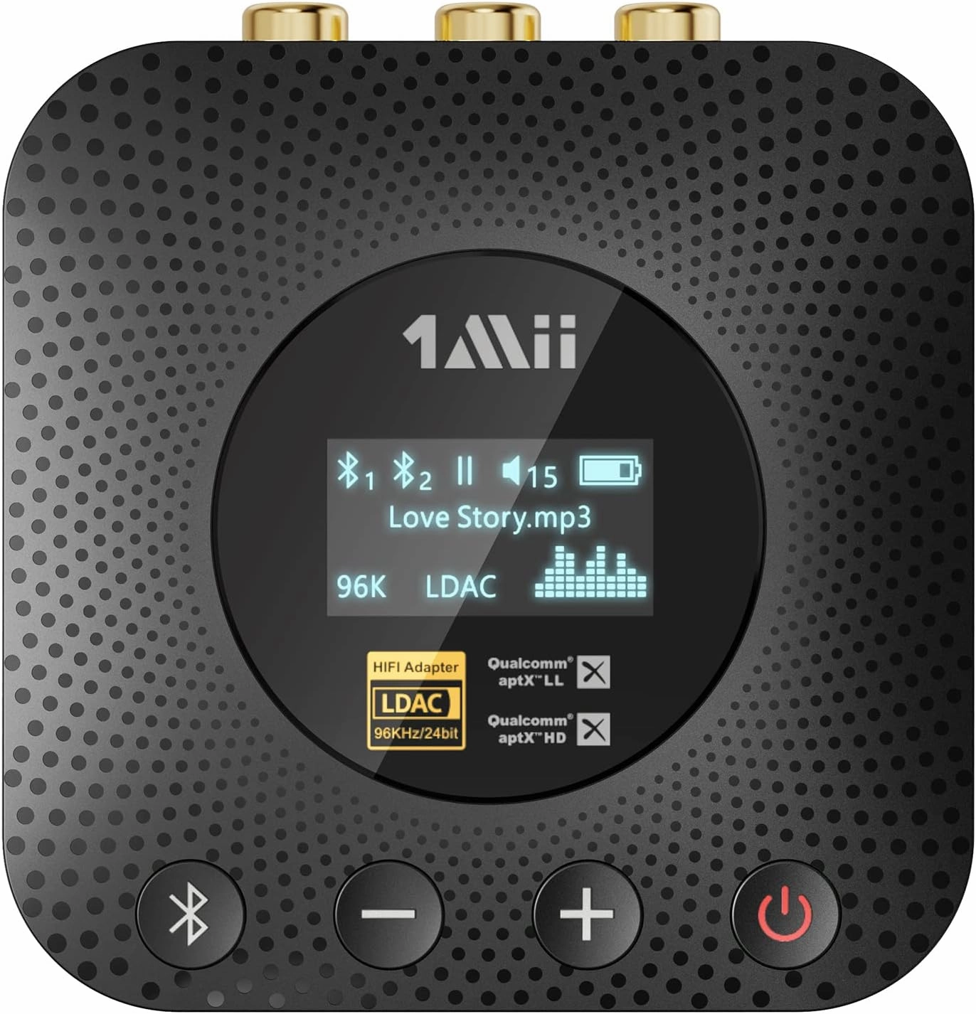 1Mii B06HD  Hi-Res Bluetooth 5.1 Music Receiver for Home Stereo w/LDAC, Hi-Fi Bluetooth Adapter w/Audiophile DAC aptX HD Volume Control OLED Display, Wireless Audio Adapter for AV Receiver/Amplifier DAC,USB audio converter,digital to analog converter,