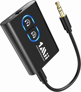 1Mii Bluetooth 5.3 Transmitter Receiver for TV to Wireless Headphones, Dual Link AptX Adaptive/Low Latency/HD Audio, Aux Adapter for Home Stereo, Airplane, Boat, Gym wireless audio bridge,Bluetooth transmitter,WiFi audio link,