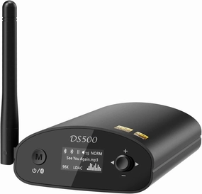 1Mii DS500 LDAC Bluetooth Hifi Receiver, Long Range Bluetooth 5.1 Audio Adapter w/Audiophile DAC, aptX HD & Low Latency, OLED Display & Optical Coaxial AUX Output for Home Stereo/AV Receiver/Amplifier DAC,USB audio converter,digital to analog conve