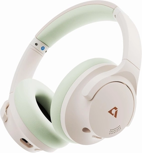 1Mii Y8  Noise Cancelling Headphones Bluetooth, Wireless LDAC Hi-Res Audio, Custom EQ via App, 75H Playtime, Comfort Fit, Over Ear Headphones Foldable for Airplane Travel Home Office Beige Green over-ear headphones,closed back headphones,wireless studio ca